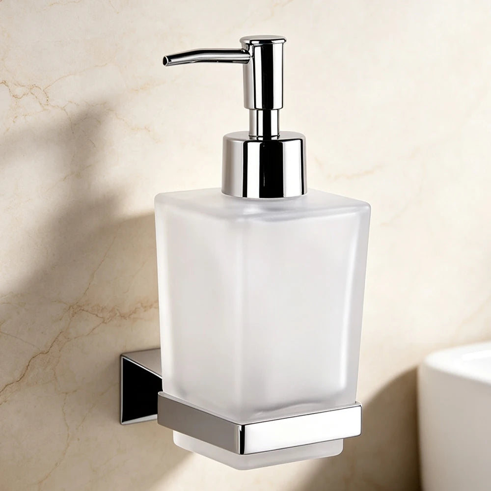 Wall Mounted Bathroom Accessories Set Brass Modern Solid Brass Bathroom Hardware Sets Silver Polished Chrome for Hotels