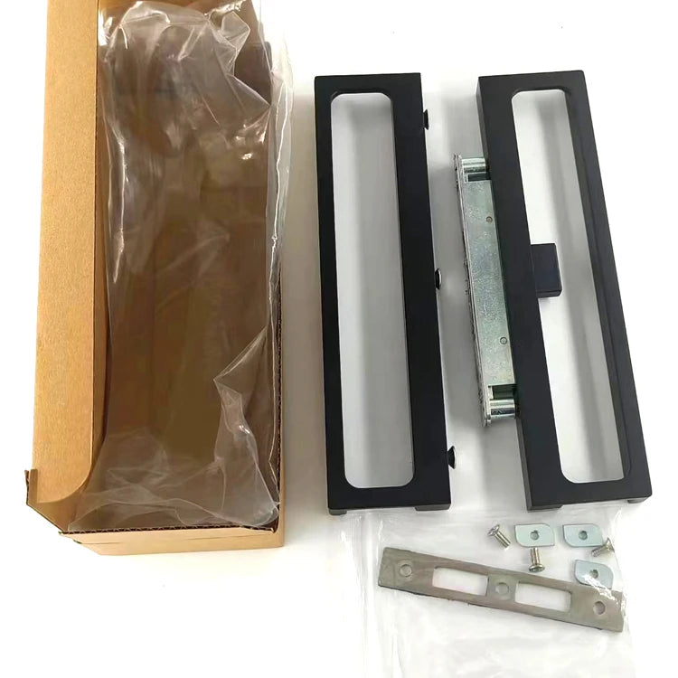 14*45 Aluminum Alloy Narrow Frame Sliding Door Handle with Lock for Apartment-Minimalist Design Easy Installation