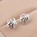 925 Sterling Silver Prevent Allergy Roses Brincos Stud Earrings for Women Wedding Earrings Jewelry Accessories