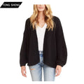 2026 Women Puff Sleeves Cotton Acrylic Oversized Cardigan Sweater