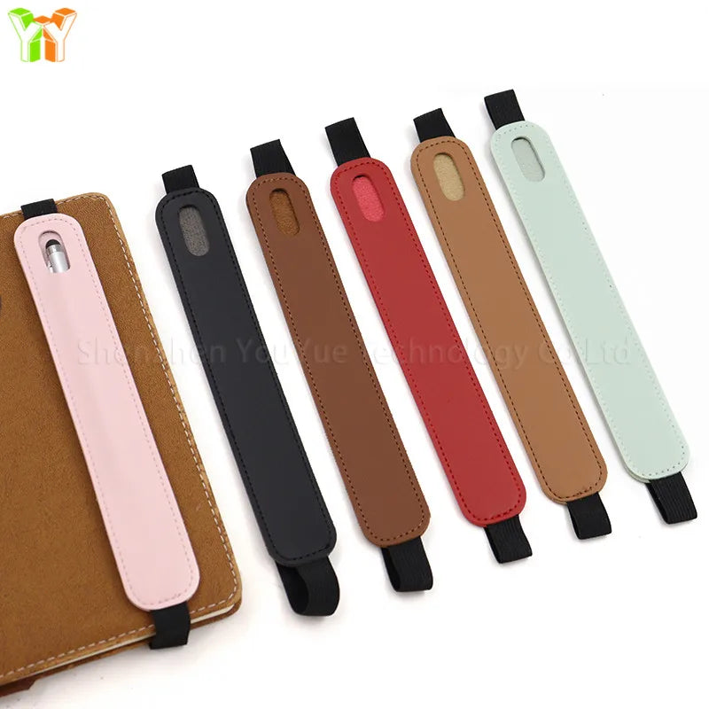 Elastic Band Pen Holder PU Leather Pen Sleeve Pouch for Notebook Planners Binders and Books