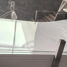 Modern PVC Fireproof Wall Panels UV Marble Plastic Sheet in Plain White for Hotel Decoration Decorative Boards