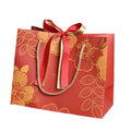 Small Size Wholesale Paper Material Folding Wedding Door Souvenir Empty Fancy Red Paper Gift Bag for Small Business With Handles