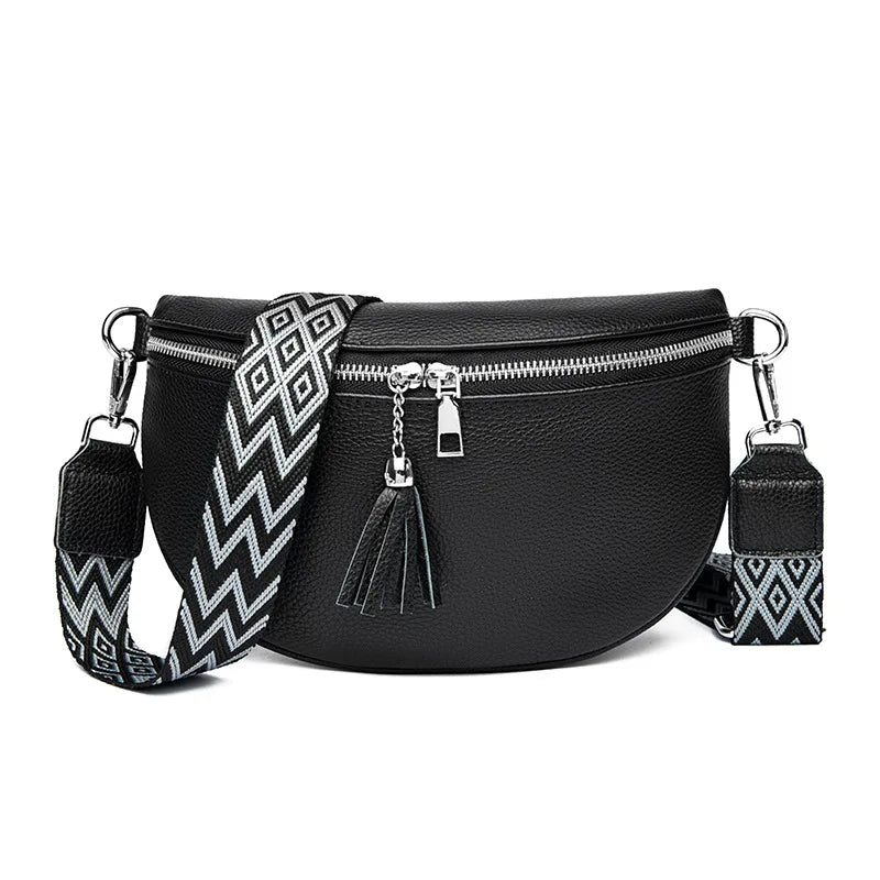 High Quality PU Leather Ladies Waist Bag Crossbody Chest Bag Cosmetic Bags & Cases