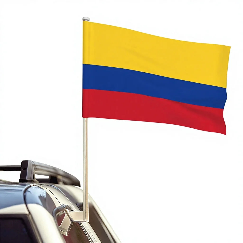 Custom Colombia Car Flag 12x18 Inch Personalized 2026 Parade Bandera De Colombia Carnival Durable Auto Window Banner with Clip
