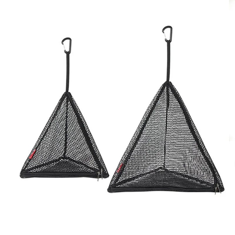 Outdoor Triangle Sun Net Collapsible Storage Net Camping Hanging Net Storage Basket PVC Hanging Net Bag