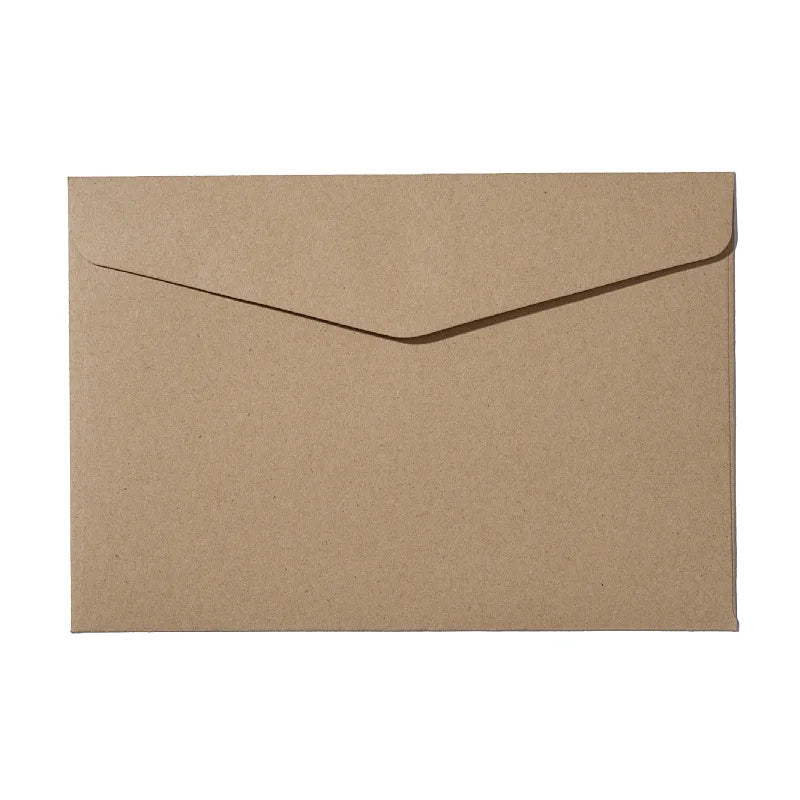 European Retro Style C6/5 Kraft Paper Wallet Envelope Self-Adhesive Cross-Border White Blank Retro Kraft Paper Bag