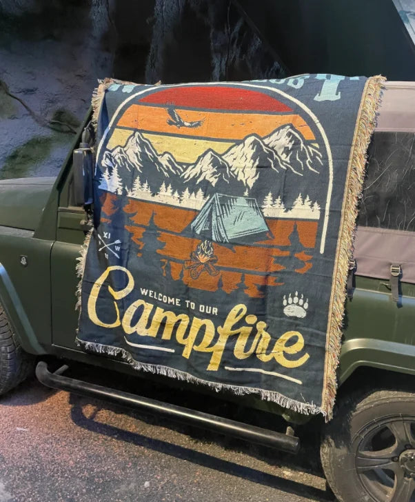 Extreme Sports Mountain Outdoors Camping Blanket Woven Floral and Animal Patterns Solid Colors