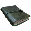 Tree of Live Journaling Supplies Stock Green Peace Real Genuine Leather Notebook with Pen Sleeve