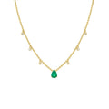 Nagosa Jewelry Wholesaler Vermeil Gold Jewelry 14k Sterling Silver 925 Cubic Zircon Emerald Pear Necklace