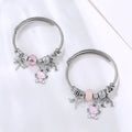 Fashion Dragonfly Cat Charm  Stainless Steel Bracelet Tassel rainbow Pendant Bangle  for Women