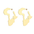 African Large Oversized Earring Jewelry Stainless Steel Custom Gold Plated 110 Mm Africa Map Earrings