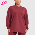 Wholesale Custom Women Winter Plus Size Workout Yoga Gym Quick Dry Loose Fit Lightweight Basic Long Sleeve T-Shirt