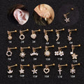 Multiple Piercings Cute Elegant Drop Rhinestones Earrings Hip Hop Style Ear Cartilage Studs Earrings
