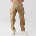 Custom Straight Cargo Jogger Multi Pockets Track Pant Men Khaki Trousers Cargo Pants