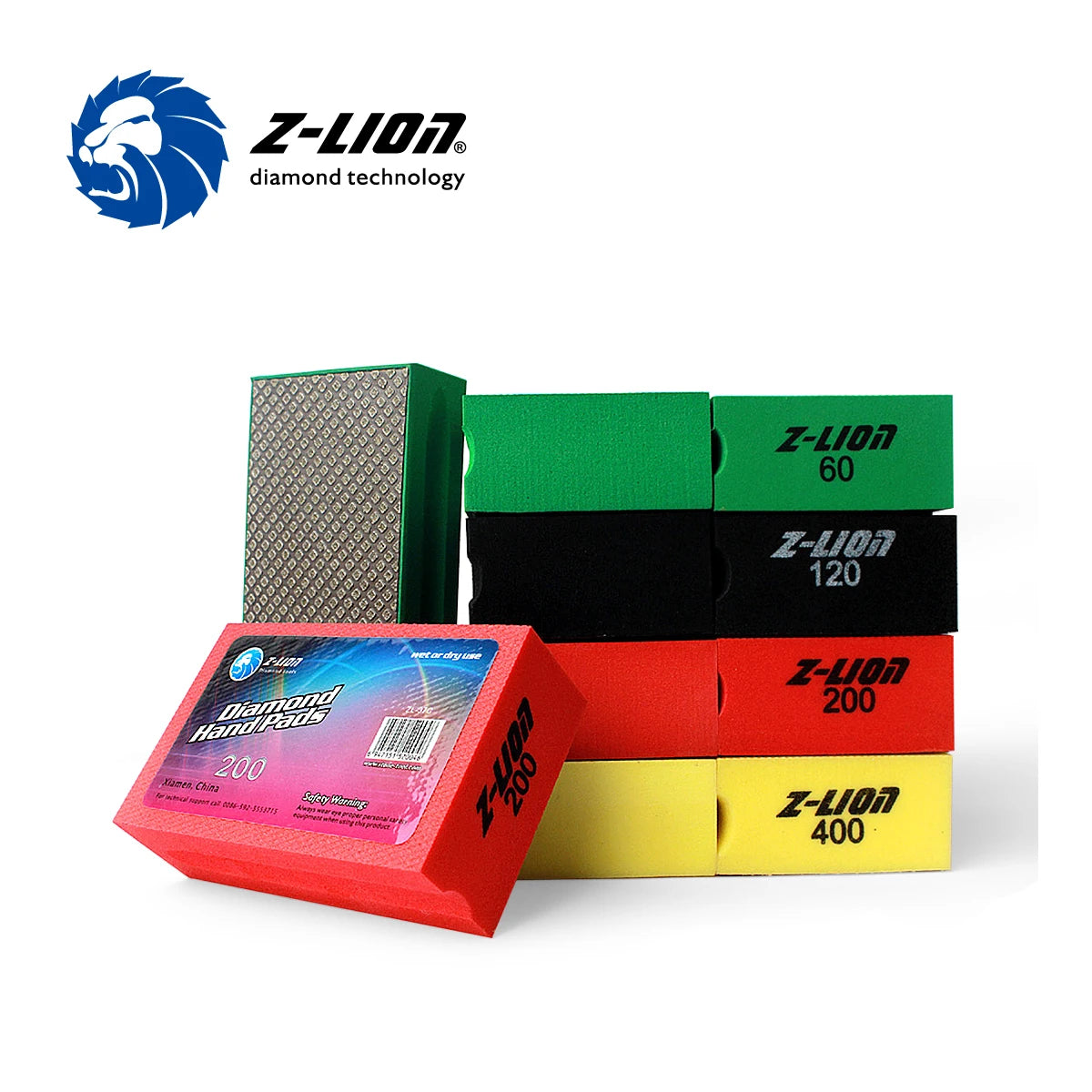 ZLION Diamond Hand Pad for Stone Glass Polishing by Hand Flat Foam Back