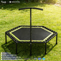48 Inch Quadruple Folding Indoor GYM Fitness Trampoline for Adults Kids Safety Jump Sports with Adjustable Handrail