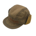 Winter Bomber Hat Men Russian Brown Canvas Cap With Ear Flaps Fur Warm Thick Plush Fleece Lining Baseball Cap and Hat