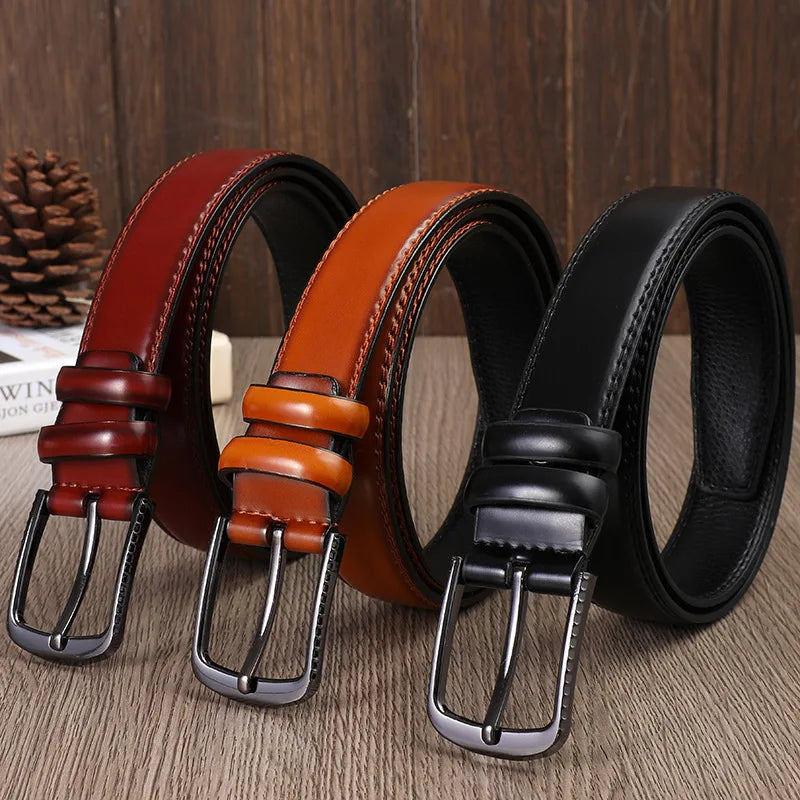 Pu Leather Dress Belts for Men  Mens Belt for Suits Jeans  Uniform With Single Prong Buckle