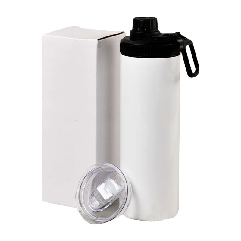New Design 20oz Stainless Steel Insulated Straight Skinny Sublimation Tumbler Water Bottle With Screw Dual Lids