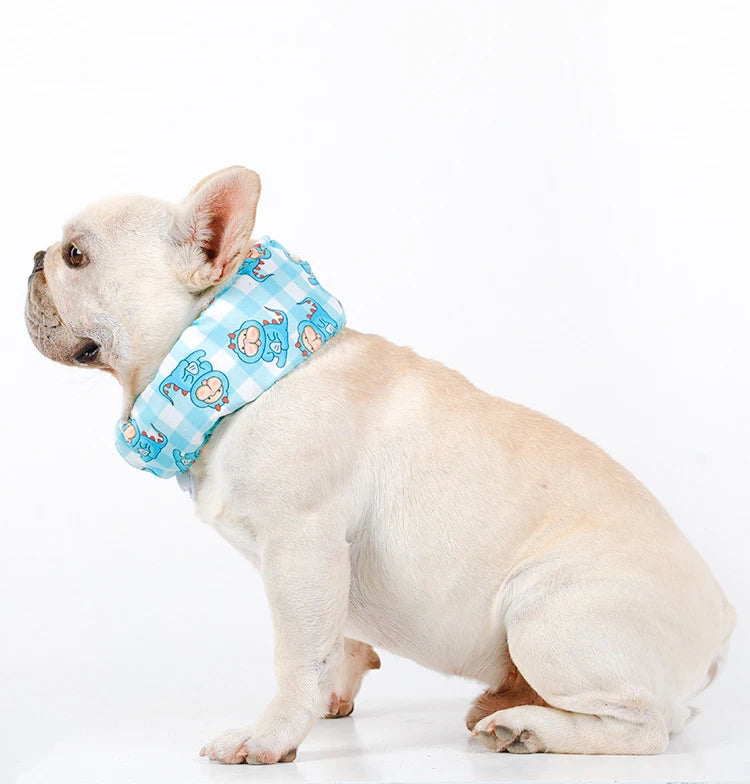 Anti Heatstroke Ice Cooling Scarf with Ice Bag Summer Dog Collar