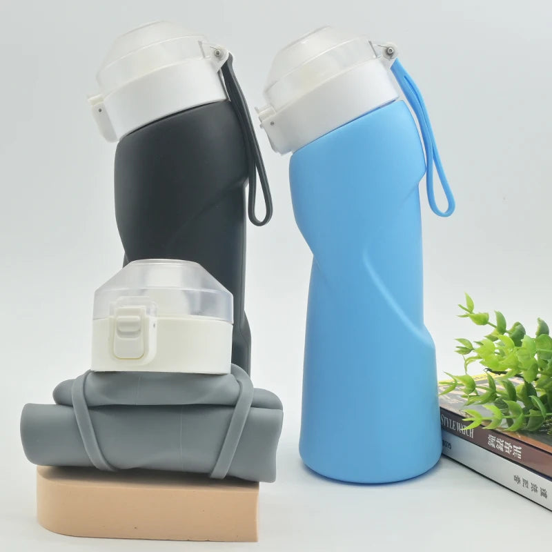 Wholesale Silicone Sports Collapsible Bottle BPA Free 700ml Travel Outdoor Sport Gym Folding Water Bottle for Hiking