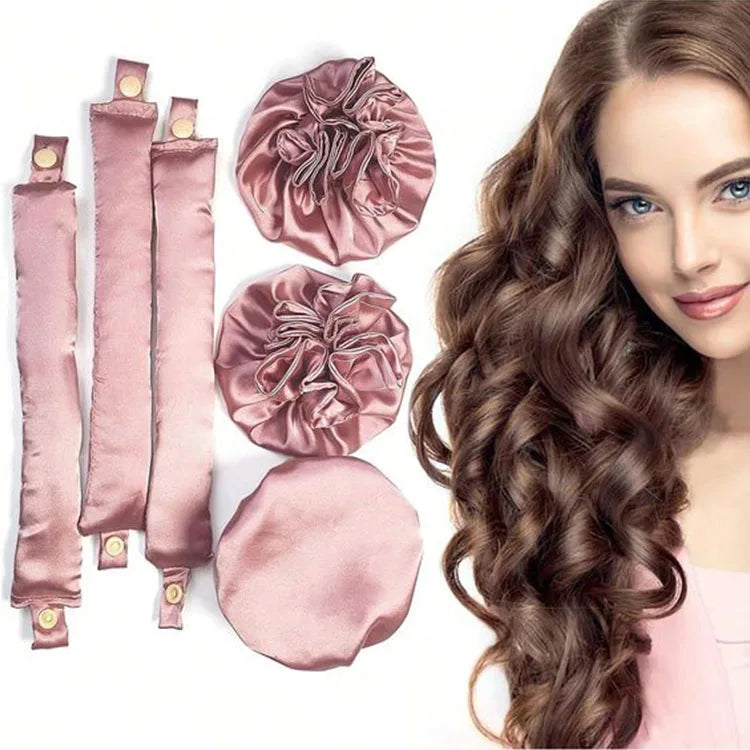 2024 New Design Custom Heatless Hair Curler Curling Rod Ribbon Silk Curls Wrapped Soft Silk Hair Rollers for Sleep