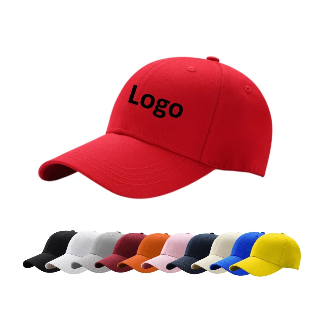 High Quality Cotton Sports Caps Red Mens Baseball Caps Custom Embroidery logo Hat Cap