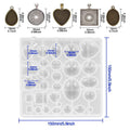 Wholesale 31-Piece Silicone Mold Set for Alloy Pendant Including Round Square Heart Elliptical Designs Packaged in OPP Bag