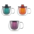 350ml Handblown Custom Hot Drinkware Borosilicate Glass Tea Infuser Mugwith Handle for Travel Party or Home Use
