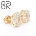 Pass Diamond Tester 10K 14K Solid Gold Moissanite Earrings Real Gold Certified Baguette Cut Vvs Diamond Fine Jewelry Earring