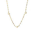 Plated Mother of Shell Bead Charm Women Necklace Gold Dainty Stainless Steel Free for Summer 18K Opp Bag Link Chain Tarnish Free