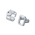 S925 Sterling Silver Geometric Thai Silver Rectangular Ring Fence Old Hollow Opening Women's Hand Jewelry