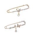 Elegant Fashion Crystal Dress Rhinestone Decoration Cute Buckle Pin Lapel Pin Collar Women Girl Pins for Clothing Ornament