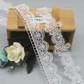 High-grade Custom 100% Polyester White Mesh Lace Trim Luxury Water Soluble Lace for Clothing Hometextile