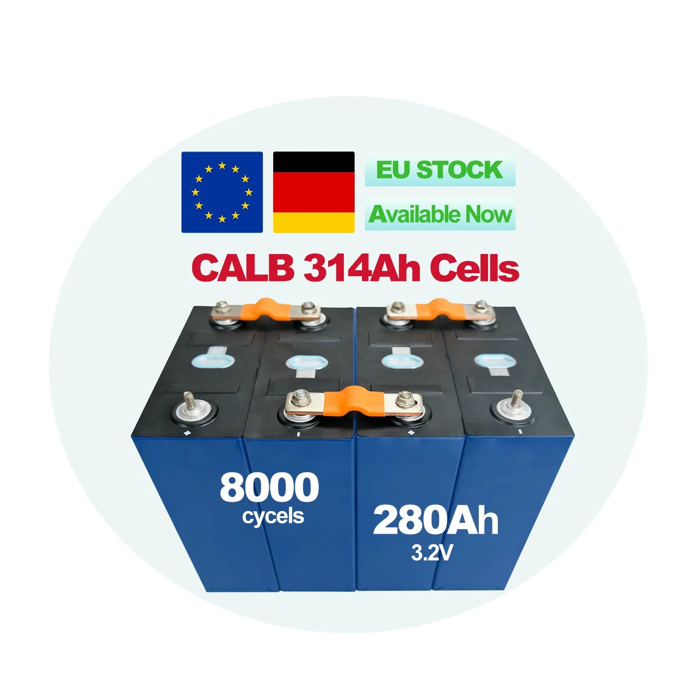EU DDP Shipping CALB Catl 280Ah/314Ah LiFePO4 Cells Single Pole 320~330Ah for 314Ah Model Cells EU Discount