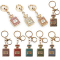 Popular Personalized Keychains Diamond Car Pendant Keychain Charms Perfume Bottle Key Chain Women's Bag Pendant Jewelry