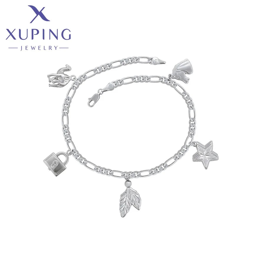 14B2461701 Xuping Jewelry Fashion Bracelet Cute Animal Camel Horse Leaf Lock Pendant Women Anklet
