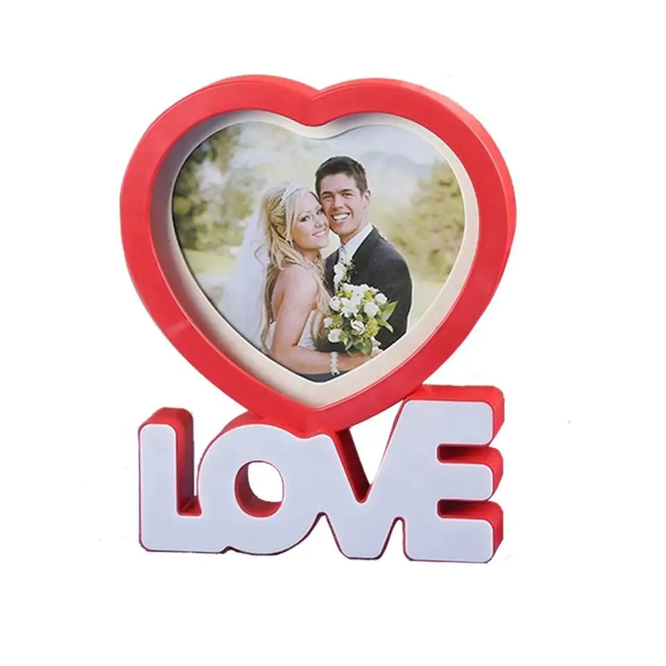 Sublimation Valentine's Day LOVE LED Magic Makeup Mirror Blank Custom Photo Frame for DIY Promotion Gift