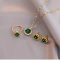 Fashion Jewelry Stainless Steel Cross Chain Brass Pendant Rotatable Necklace Anxiety Fidget Ring Luxury Jewelry Set Unisex 18