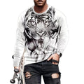 Wholesale Custom Full Sleeve Shirts for Men All Over Printed Long-Sleeved Professional Formal Shirt for Men Crew Neck Tees