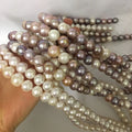 16 Inch A+ 10.5-14 mm Nature Purple Freshwater Pearl round Loose Wholesale Strand for Jewelry Making M.O.Q 1 Strand MegaBDM