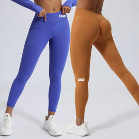 SHINBENE Custom Logo Back V Waist Peach Hip Lift Gym Leggings Women's Butt Scrunch Fitness Yoga Pants