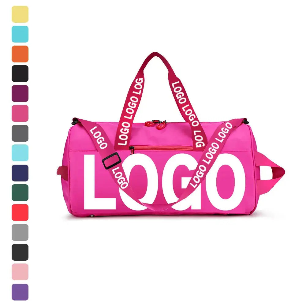 Custom Large Capacity Luxury Travel Duffle Tote Bag for Women Polyester with Zippered Closure and Custom Printed Pattern