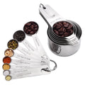 Premium Stainless Steel Measuring Cups and Spoons Set / Stackable Measuring Accessories With Different Sizes Measuring Tools