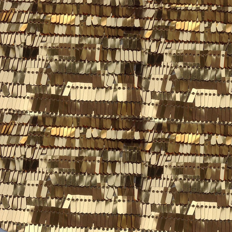 Wholesale 9mm Embroidery Gold Rectangular Long Sequins Mesh Lace Fabric for Women African Stretch Shiny Flip Flash for Wedding