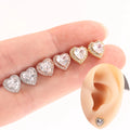 Fashionable New Micro Inlaid Zircon Super Sparkling Heart-shaped Earrings with Simple Design and Light Luxury Earrings
