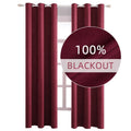 Solid Color Full Light Blocking Drapes Thermal 100% Blackout Curtain Flat Window Hotel Office Curtain Panel