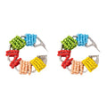 Wholesale Summer Handmade Glass Rice Beads Beaded Seed Bead Earrings Bohemian Hoop c Earring for Women