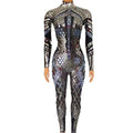 Sequin Bodysuit Plus Size Dance Leotard Stage Performance Wear Women Sexy Club Party Bodycon One Piece Rhinestone Jumpsuit